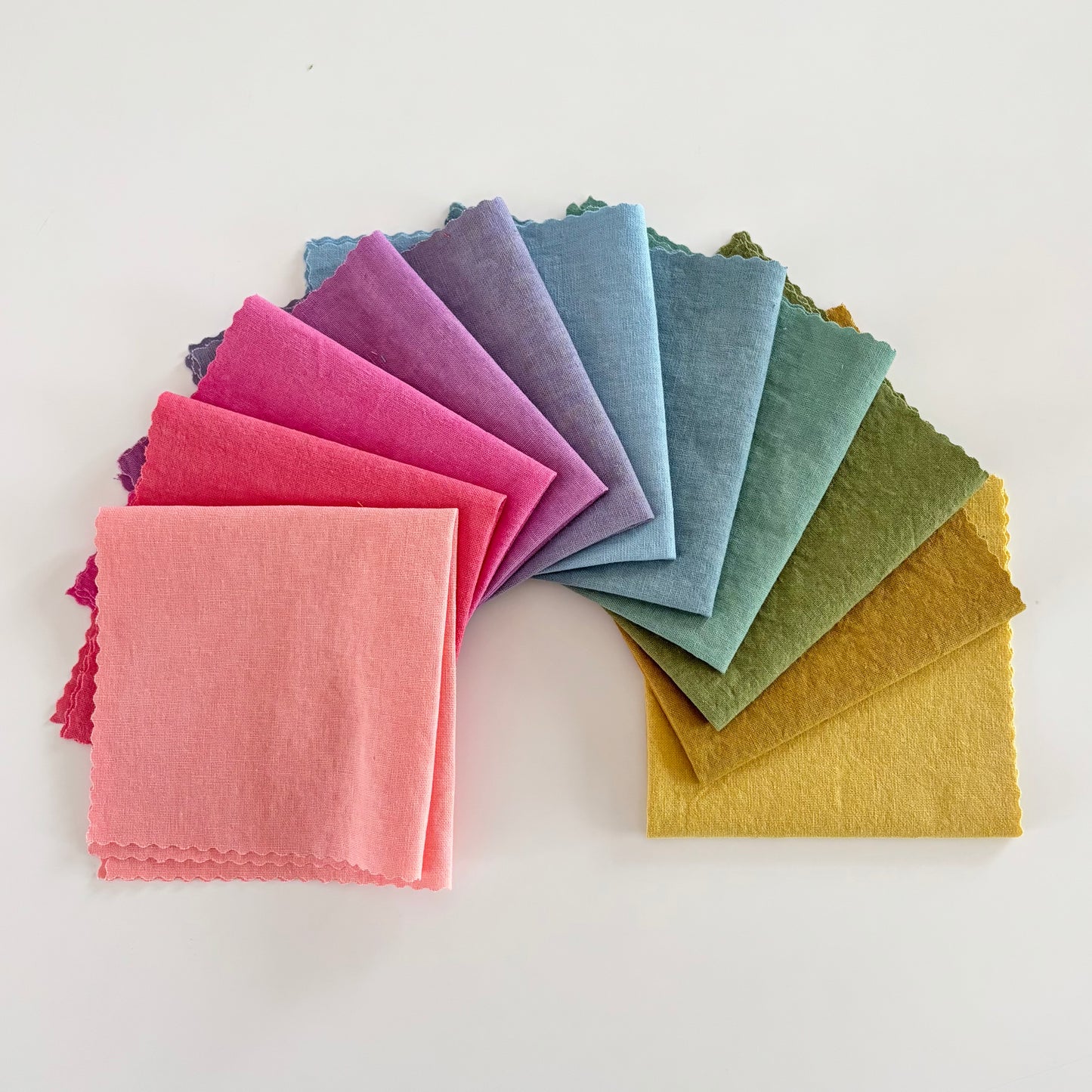 Handdyed Rainbow 10" charm pack - 10 piece