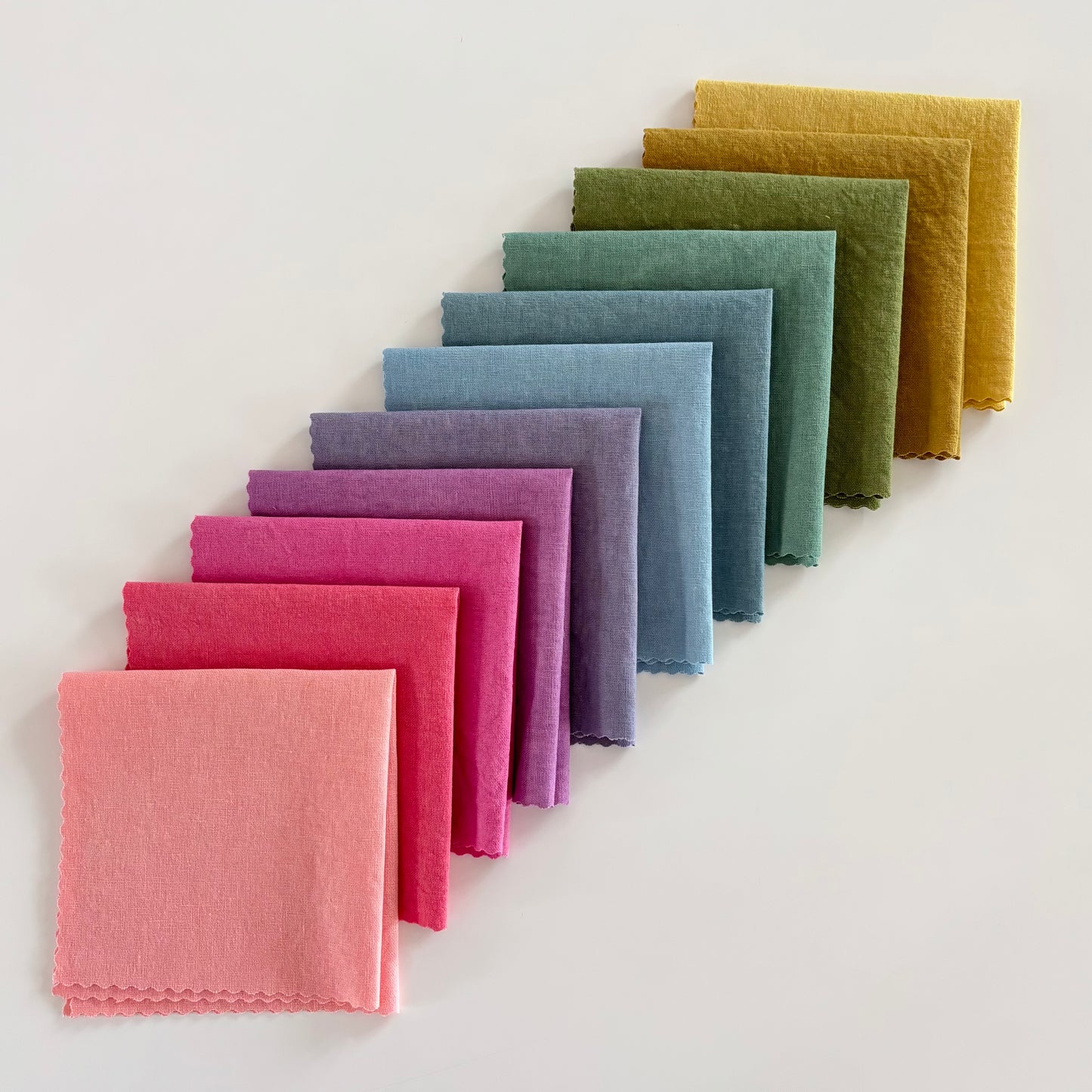 Handdyed Rainbow 10" charm pack - 10 piece